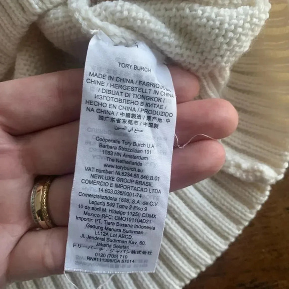 Tory Burch Colorful Striped Merino Wool V Neck Colorful Sweater- XXS - Picture 7 of 8